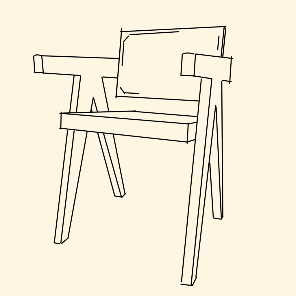 Line art of a chair.