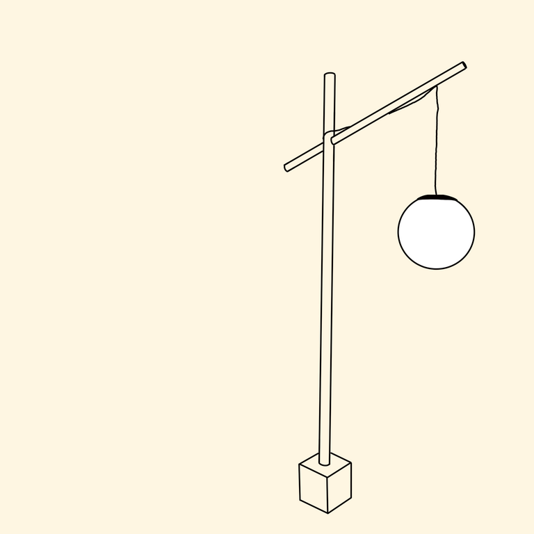 line art of a headphone stand.